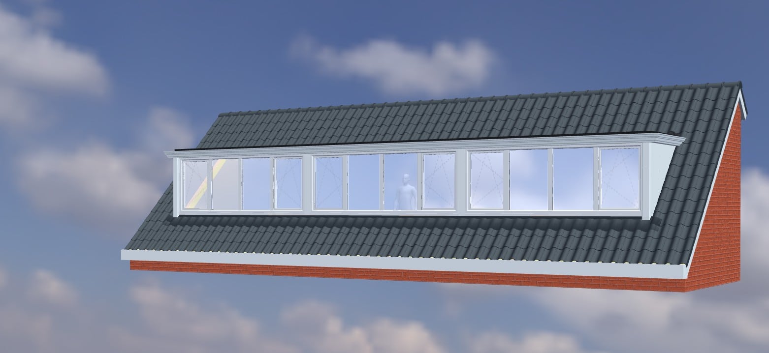 Kunststof dakkapel – 12 meter